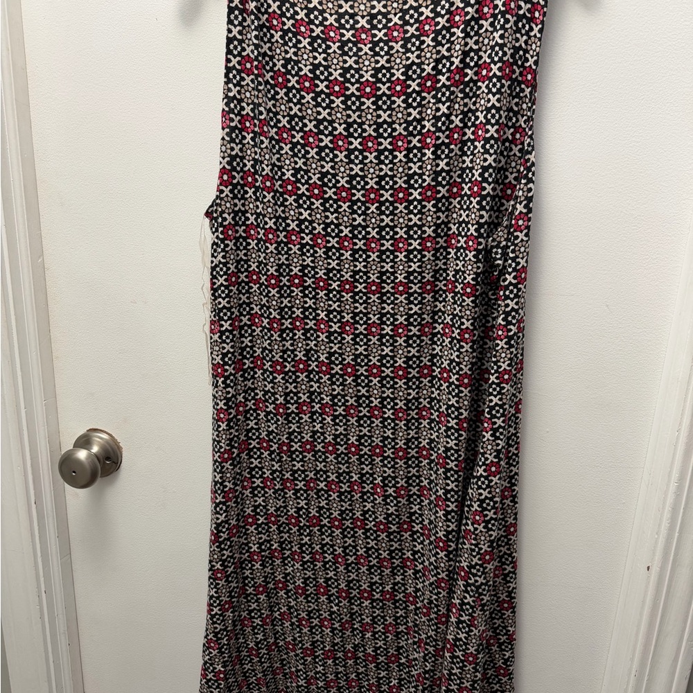 Croft & Barrow Black and Pink Patterned Midi Dress - Picture 2 of 4